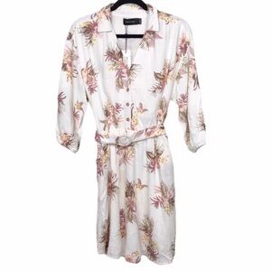 Minkpink Ivory Pink Tropic Dreaming Shirt Dress